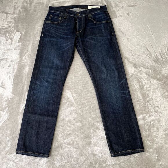 Rag & Bone Fit 2 Slim‎ Jeans Men 30x29 Dark Vintage Wash Button Fly $250